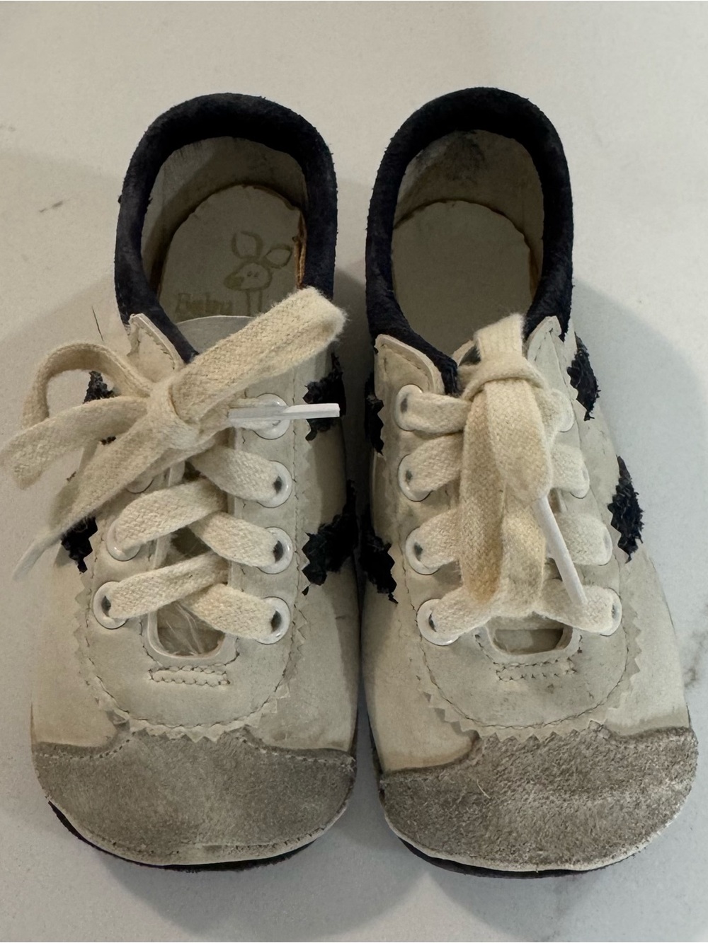 Vintage 1950s Baby Deer Tinfoot Leather Shoes, Mid-Century Nursing Decor